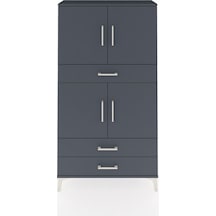 Arges Dolap 4 Raflı 3 Çekmeceli 4 Kapaklı 88x30x163 Antrasit-antrasit Antrasit