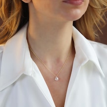 Mini Kalpli Kuvars Taşlı Gold Kaplama Gümüş Kolye Gümüş Mini Kalpli Kuvars Taşlı Gold Kaplama Gümüş Kolye Gümüş