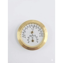 Analog Sarı Yuvarlak Isı Nem Ölçer Bimetal Termometre -25+55c / %20-100 Nem Çap:50mm