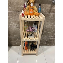 Ahşap 3 Katlı 90 35 30 Banyo Düzenleyici Ahşap