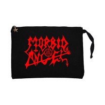 Morbid Angel Logo Siyah Clutch Astarlı Cüzdan / El Çantası Siyah