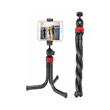 Esnek Flexible Tripod Kamera Profesyonel Telefon Tutucu 360 Derece Tripot, Gri-siyah Diğer