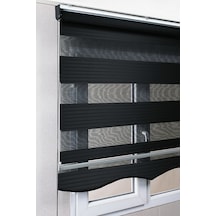 Etekli Siyah Pileli Zebra Kaliteli Güneşlik Stor Perde