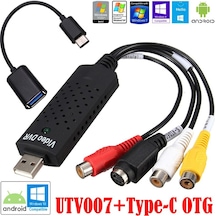 Utv007 Android Chip Otg Type-C 3.1 Kablo Windows 10 Capture Kartı