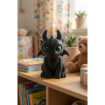 Hareketli Kuyruklu Ejderha Figürü Toothless Ejderhanı Nasıl Eğitirsin Dekoratif Masa Üstü Obje Oyuncak Hediyelik Pla Figür 14 Cm
