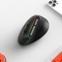 Monozone Ergonomik Kablosuz Mouse Rgb Işıklı Bluetooth Dikey Duruş Tasarımı Taşınabilir Sessiz Bt+2.4g Çift Modlu Ofis Oyun Evrensel Kullanım İçin Ergonomik Mouse