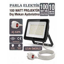 Parla 100 Watt Projektör Hazır 10 Metre Kablolu Aç-kapa 100w - Beyaz Işık