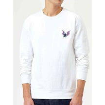 Pokemon Avengermon Golbat Baskılı Beyaz Erkek Örme Sweatshirt (530951760)