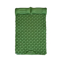 Gm-sr01 Çift Kişilik Uyku Matı 190x122cm Şişme Kamp Yatağı Ankastre Pompalı Yastıklı Yeşil