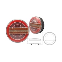 Yuvarlak Neon Led 7 Fonksiyonlu Dinamik Sinyalli Hamburger Stop Lambası 12v 1 Ad