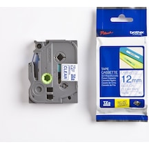 BROTHER P-TOUCH TZE-133 TZE-TAPE 12MM ŞEFFAF  ÜZERİNE MAVİ LAMİNA