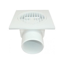 Plastik Yer Süzgeci 10X10 CM 50 Mm Yandan Çıkış Beyaz