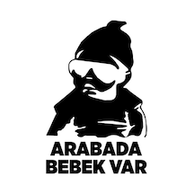 Arabada Bebek Var Oto Arka Cam Sticker Siyah 24 16 Cm