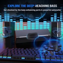 Ampligame A22 Rgb Gaming Hoparlör - Subwoofer'lı Pc Ses Sistemi - 3.5mm Aux Girişli - Masaüstü Ve Tv Uyumlu