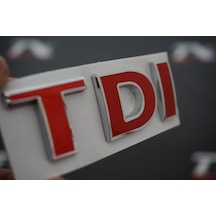 Volkswagen Tdi Bagaj Krom Metal 3M 3D Yazı Logo Arma 3 Kırmızı
