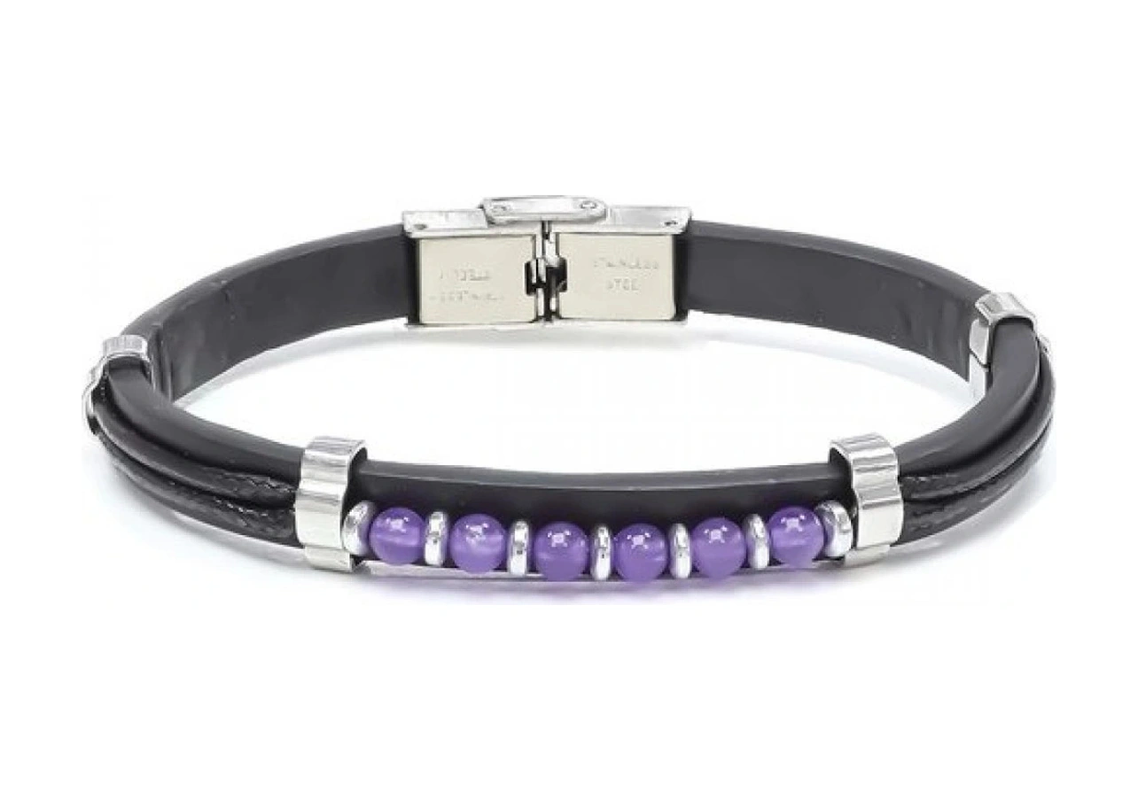 Moncuk Design Ametist Taşlı Deri Bileklik 33511g6d3m Çok Renkli