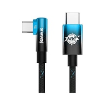 Baseus Mvp 2 Elbow 100w Type-c To Type-c Ultra Hızlı Şarj Ve Data Kablosu Mavi 1m