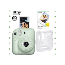 Fujifilm Instax Mini 12 Fotoğraf Makinesi + 20'li Film + Şeffaf Kılıf Seti Yeşil