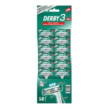 Derby 3 Plus Tıraş Bıçağı Kartela 12'li