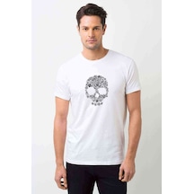 Kuru Kafa Baskılı Beyaz Erkek Tshirt (530961644)