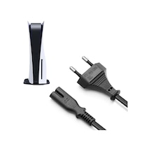 Ps5 Güç Kablosu Playstation 5 Uyumlu Güç Kablosu Power 2 Pin Kablo Siyah