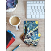 Van Gogh Temalı Ahşap Bardak Altlığı Ahşap Baskılı Altlık 6'lı Set 9 X9cm Diğer