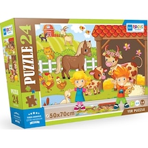 24 Parça Yer Puzzle - Farm Anımals Çiftlik Hayvanları