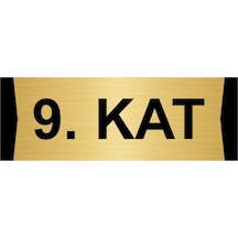 9.kat 7x20cm Altın Renk Metal Yönlendirme Levhası