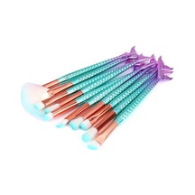 10'lu Set Mavi Denizkızı Makyaj İnce Fırça Set