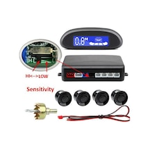 Beyaz Otopark Otomatik Led Park Sensörü Ve 4 Sensör Ters Yedekleme Park Radarı Monitör Dedektör Sistemi Ekran Geri Vites Radarı