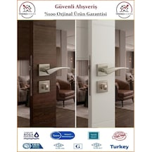 Çelebi Kartal Rozetli İç Kapı Kolu - Saten Nikel - Wc Banyo