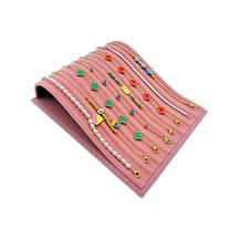 Yatay S Bileklik Ve Tesbih Standı Süet Pembe Pembe