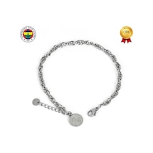 Fb Çift Halka Çelik Bileklik Gri