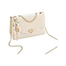 Kadın Çanta Kore Tarzı Moda Basit Küçük Kare Çanta Tek Omuz Crossbody Çanta-kirli Beyaz Kırık Beyaz