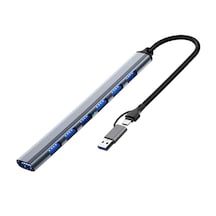 Forzacase FC751 USB 2.0 To USB/Type-C 7 İn 1 7 Port Çoklayıcı Hub