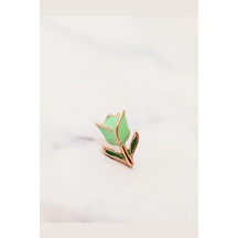 Tekli Ithal Lale Gümüş Piercing Küpe-5981