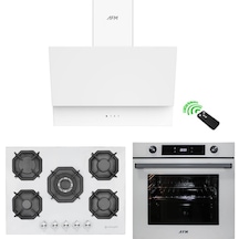 Eminçelik ve AFM Tech 22 386 + FM7701 + FM3401  Ankastre Set Beyaz
