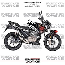 Mondial Drift L Kaplama Sticker Death Design Motor Kaplama Modeli Hazır Kit Tüm Yıllar Uyumlu Siyah