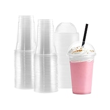 14 Oz Şeffaf Pet Bardak 400 Ml 50 Adet - Kapak Dahil - Soğuk Kahve, Bubble Tea, Smoothie, Milkshake, Meyve Suyu Ve Meşrubat Için Dayanıklı Plastik Bardak