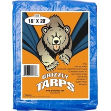 Tarafından Grizzly Tarps 16' X 20' Büyük Çok Amaçlı Su Geçirmez Ağır Hizmet Tipi Poli Tarp Grometli Her 36 İnç, 8x8 Dokuma, 5 Mil Kalınlığı, Ev, Tekneler, Arabalar, Kamp, Koruyucu Kılıf İçin, Acı Kahverengi