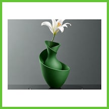 Bezos 3d Baskı Bold Vazo - Akışkan Formlu Dekoratif Vazo-yeşil Dmc