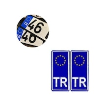 Carmind TR Avrupa Birliği Plaka için Alüminyum Sticker (2 Adet)