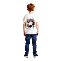 Paybuy Çocuk Tişört Anime Kedi Karakteri Şapka Sneaker Dinamik Baskı Rah beyaz