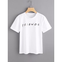 Stoned&Fame Friends Dizi Baskılı Unisex %100 Pamuk Beyaz T-shirt Beyaz