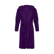 Flybuy Erkek Uzun Kapşonlu Bornoz, Sıcak Gecelik, Uzun Kollu, Rahat Desenli Mavi