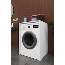 Lüks Çamaşır Makinesi Dolabı %100 Mdf Çamaşır Kurutma Banyo Dolabı Bd07 Beyaz