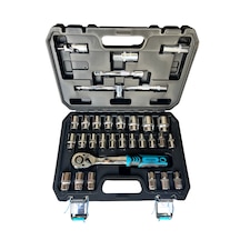 Lokma Takımı 32 Parça 1/2" Altı Köşe Cr-v