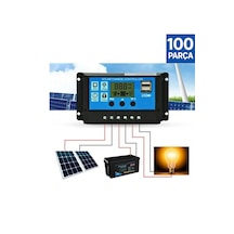 Mrs Solar 100'lü Paket Güneş Paneli Akü Şarj Kontrol Cihazı 20 Am