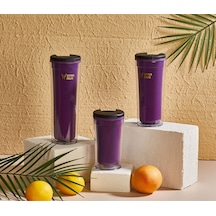 Star Mug 350 Ml Opak Seri -mor Çift Katmanlı Mug - Piknik Kamp Outdoor Ofis Otel Kafe Okul Kampüs Mor