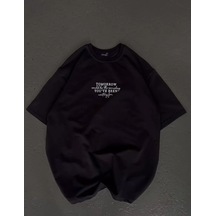 Sanatsal Baskılı Unisex Siyah Karanlık Tema Tişört